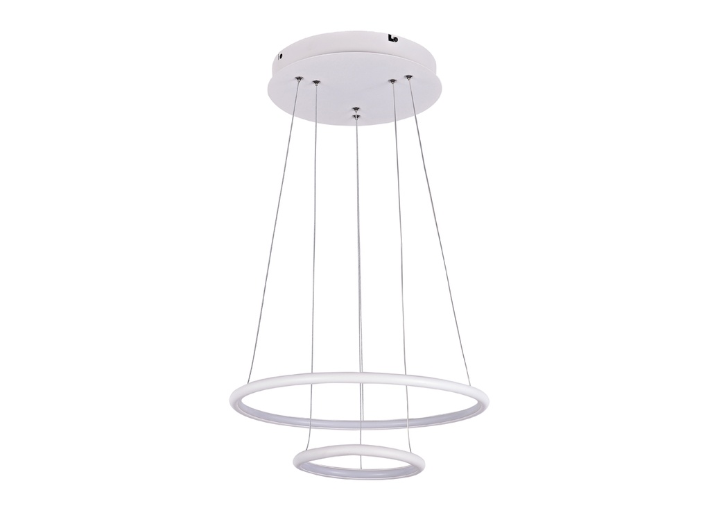 ANNU LED pendel 2 ringen 36W SMD LED 3000K dimbaar ø400+300mm wit