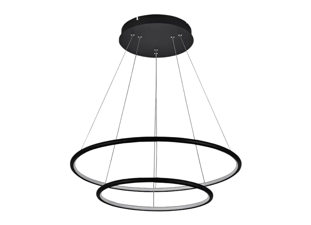 ANNU LED pendel 2 ringen 53W SMD LED 3000K dimbaar ø600+400mm zwart