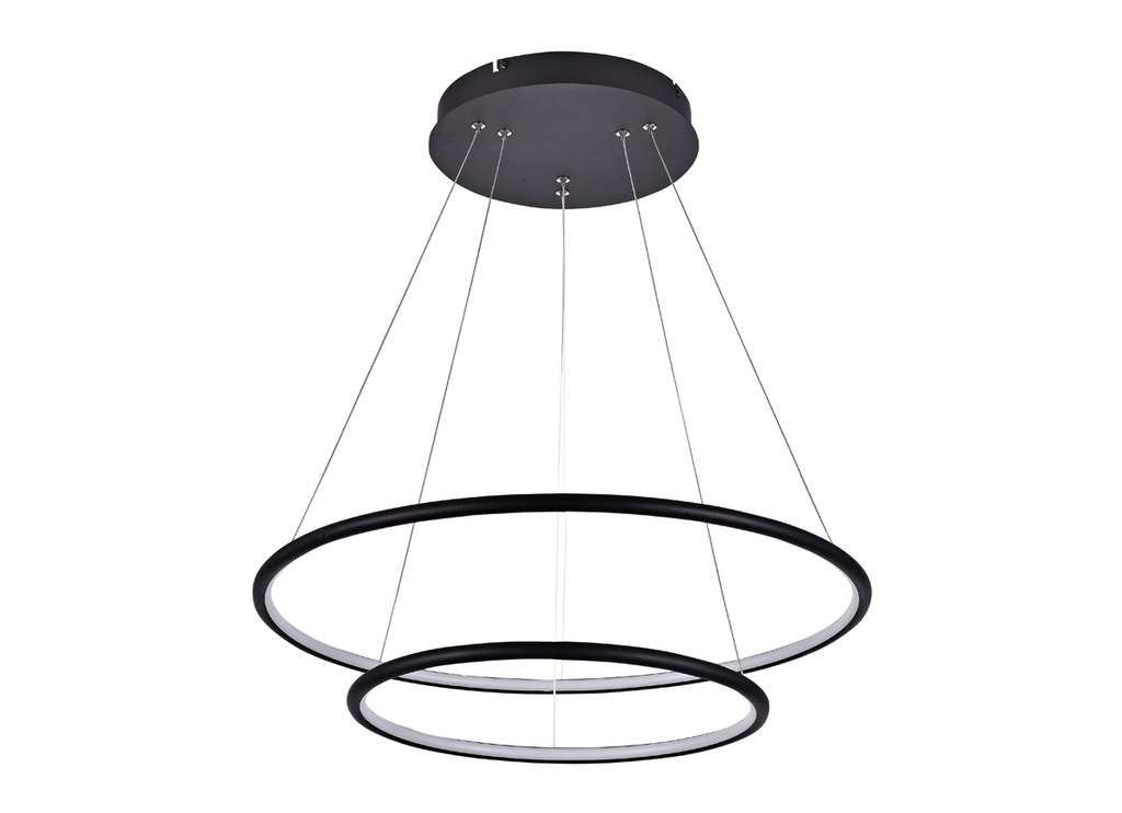ANNU LED pendel 2 ringen 53W SMD LED 3000K dimbaar ø600+400mm zwart