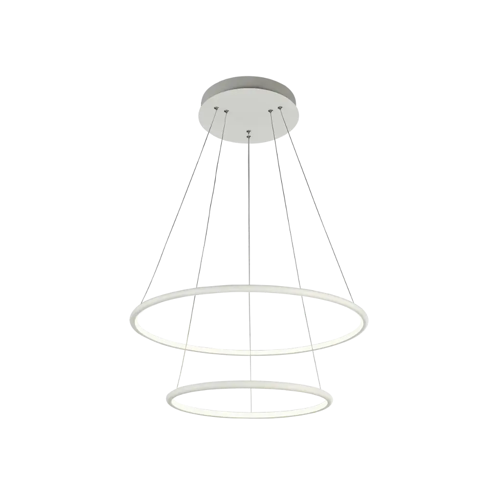ANNU LED pendel 2 ringen 53W SMD LED 3000K dimbaar ø600+400mm wit