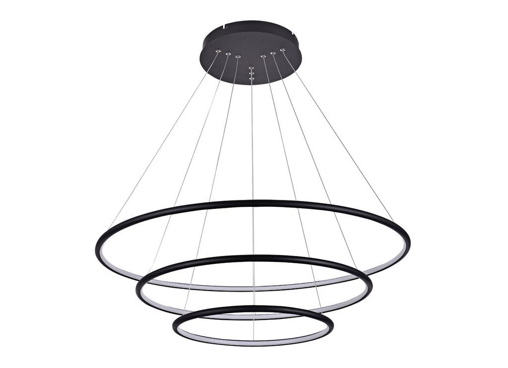 ANNU LED pendel 3 ringen 99W SMD LED 3000K dimbaar ø800+600+400mm zwa