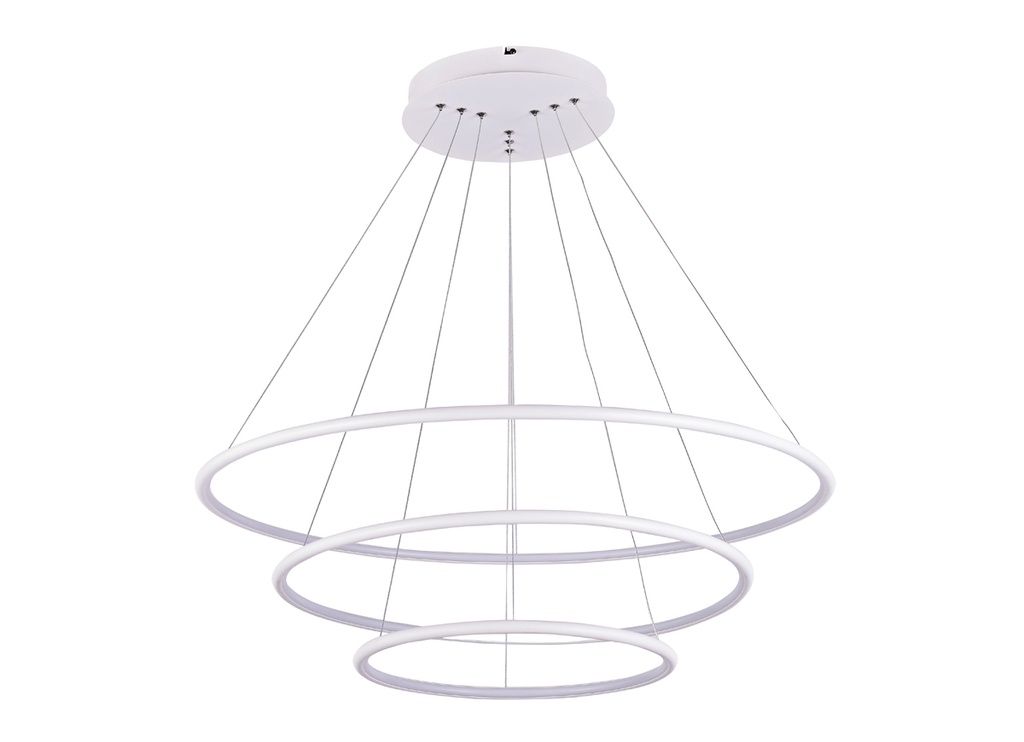 ANNU LED pend. 3 ringen 99W SMD LED 3000K dimbaar ø800+600+400mm wit