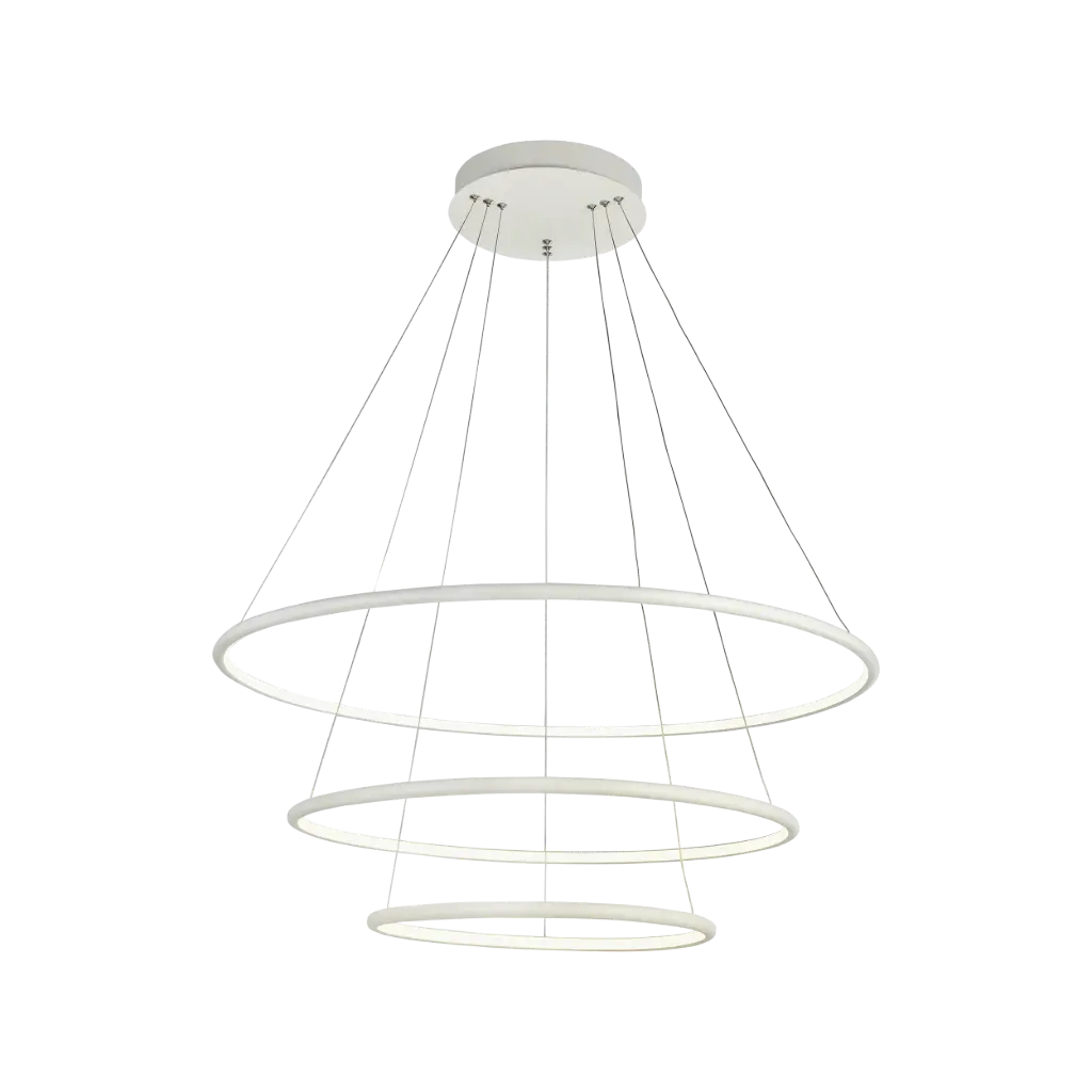 ANNU Pend. 3 anneaux  99W  SMD 3000K dimmable ø800+600+400mm blanc