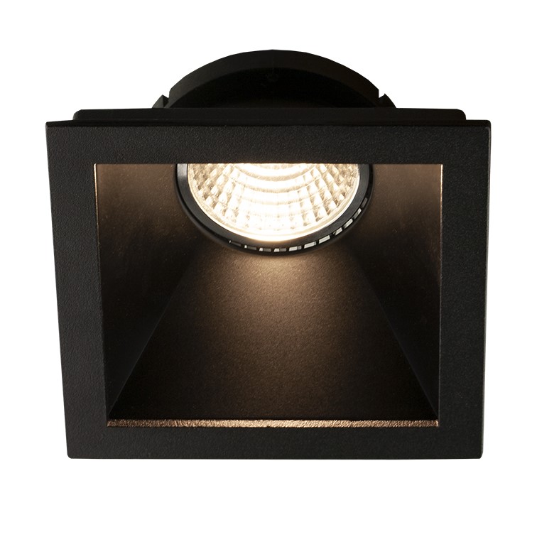 TETIZ Square black inbouwspot deep design zwart GU10 excl