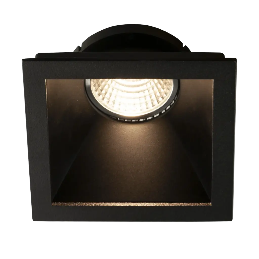 TETIZ Square black recessed downlight GU10 excl