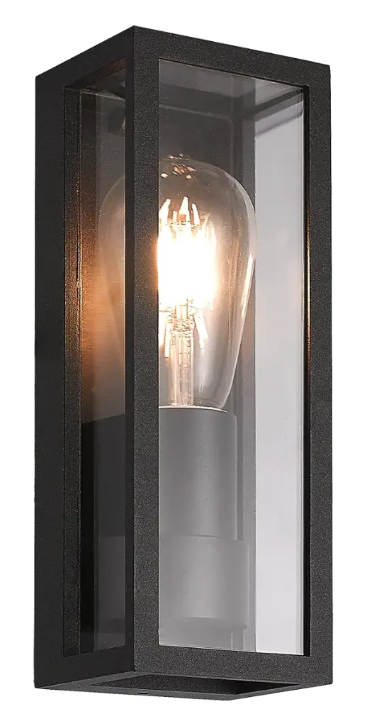KELSO wandlicht 1xE27 max 15W IP65 mat zwart
