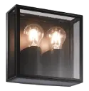 KELSO wandlicht 2xE27 max 15W IP65 mat zwart