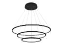 ANNU LED Pendel 3rings 99W 3465Lm SMD 3000K dimbaar ø800+600+400mm zwart 3m kabel