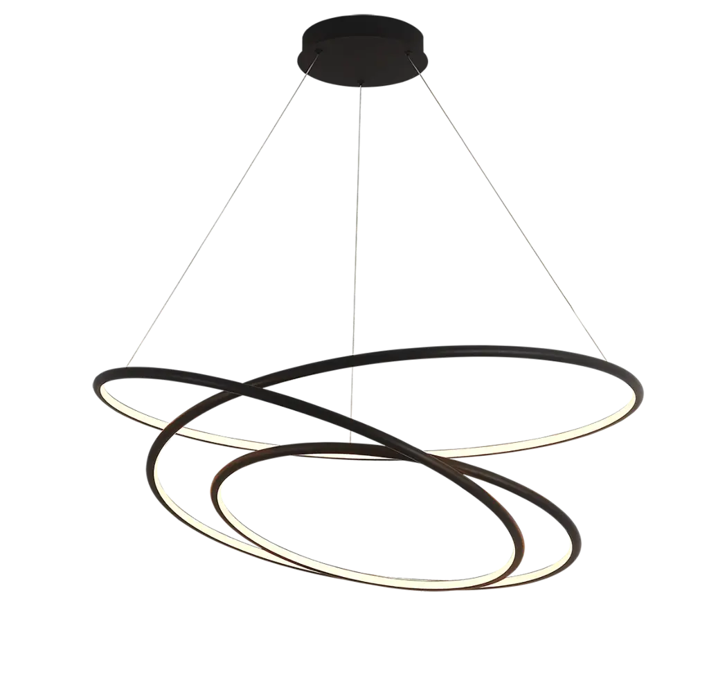 BOA Pendule 105W SMD 3000K dimm ø900mm noir 3m kabel