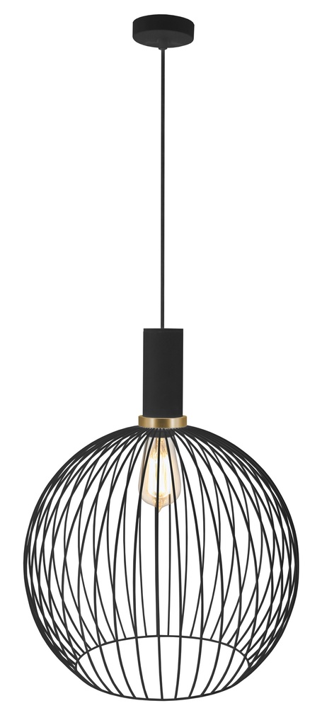 OONAH 1xE27 D350xH440 Zwart / goud + 3m kabel zwart stof