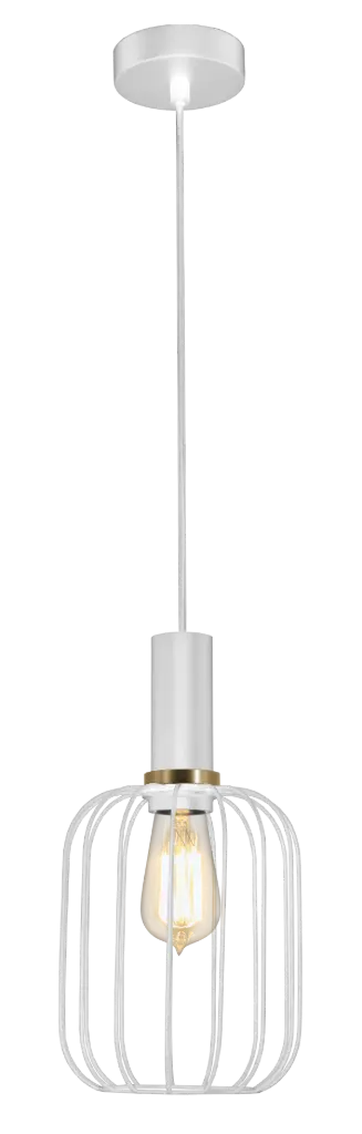 OONAH 1xE27 D160xH320 Wit / goud + 3m kabel wit stof