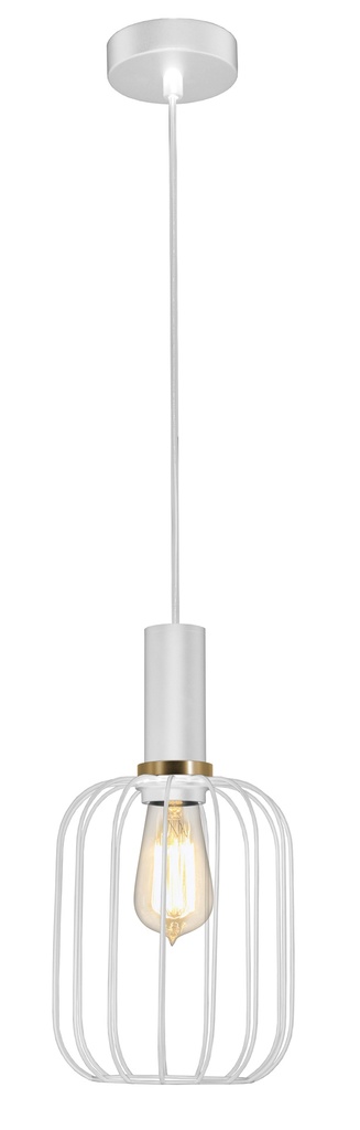 OONAH 1xE27 D160xH320 Wit / goud + 3m kabel wit stof