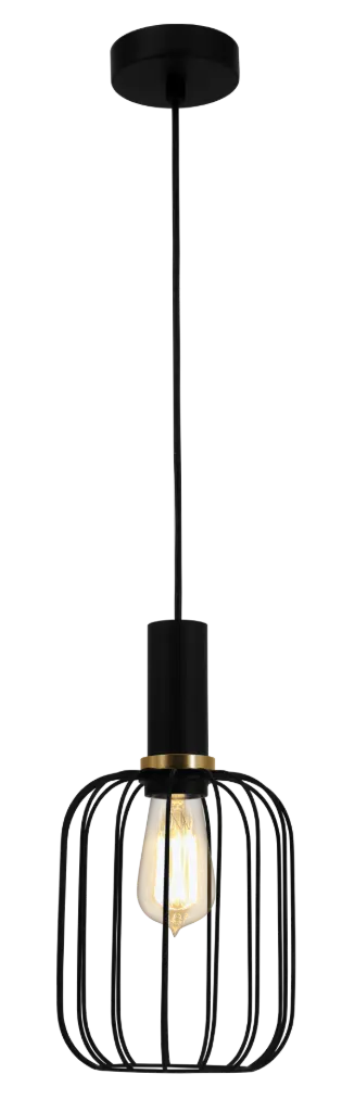 OONAH 1xE27 D160xH320 Noir / or + 3m cable noir