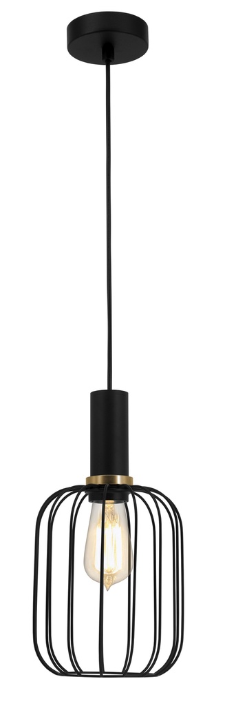 OONAH 1xE27 D160xH320 Zwart / goud + 3m kabel zwart stof