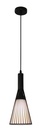 THAN pendel 1x E27 mat zwart + witte kap