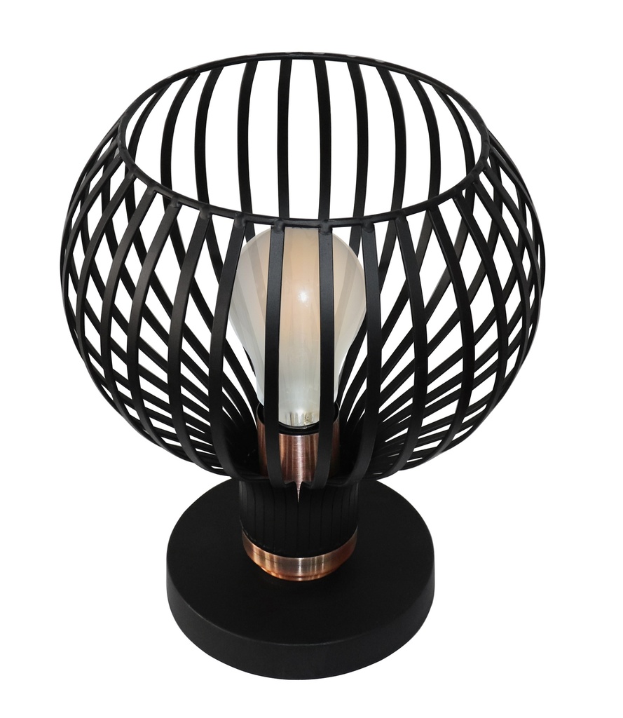 RAGA 1x E27 tafellamp zwart+koper