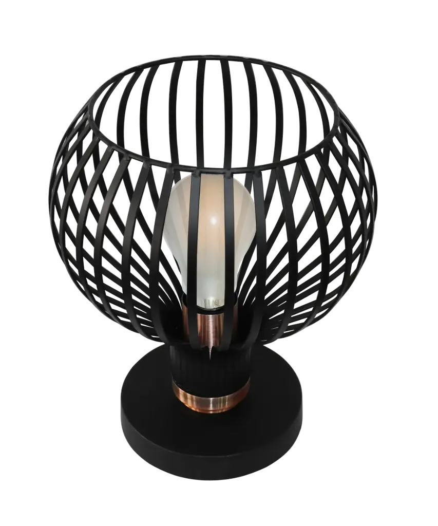 RAGA 1x E27 tafellamp zwart+koper