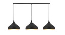 RONIN 3 licht pendel 120cm, 3xE27 excl, basis zwart, pendel zw / goud