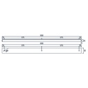 Losse opbouw basis voor pendels 3x, wit, 120cm