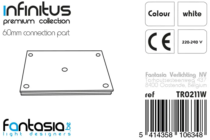 INFINITUS Connectie 60mm wit