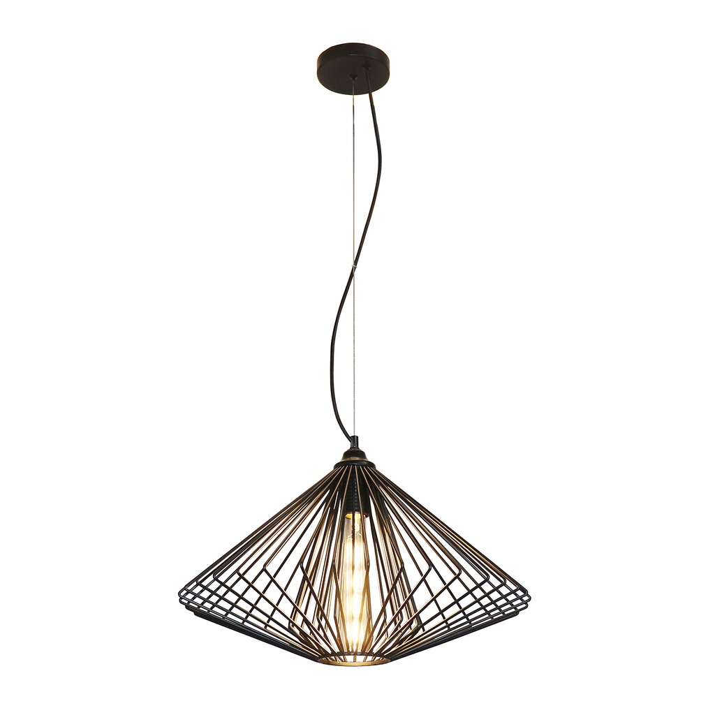 DAXOS 1x E27 pendel zwart Ø48cm