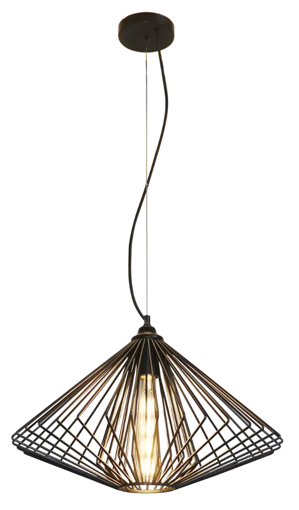DAXOS 1x E27 pendel zwart Ø48cm