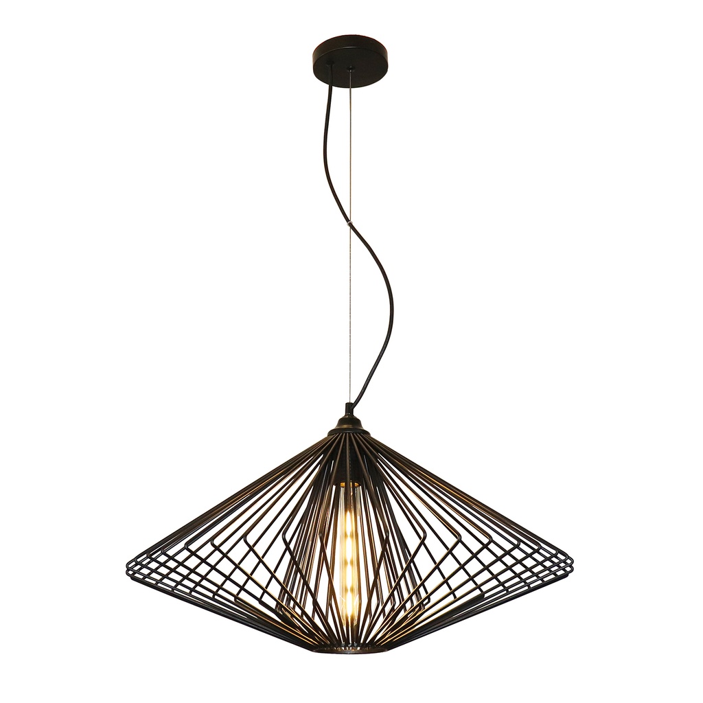 DAXOS 1x E27 pendel zwart Ø60cm