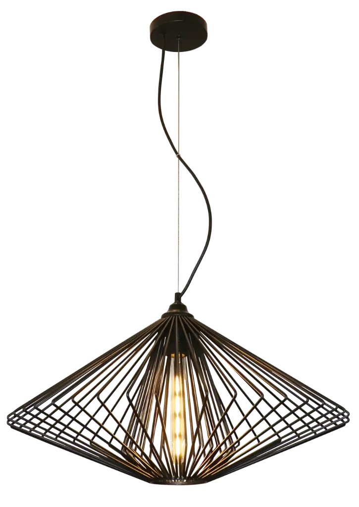 DAXOS 1x E27 pendel zwart Ø60cm