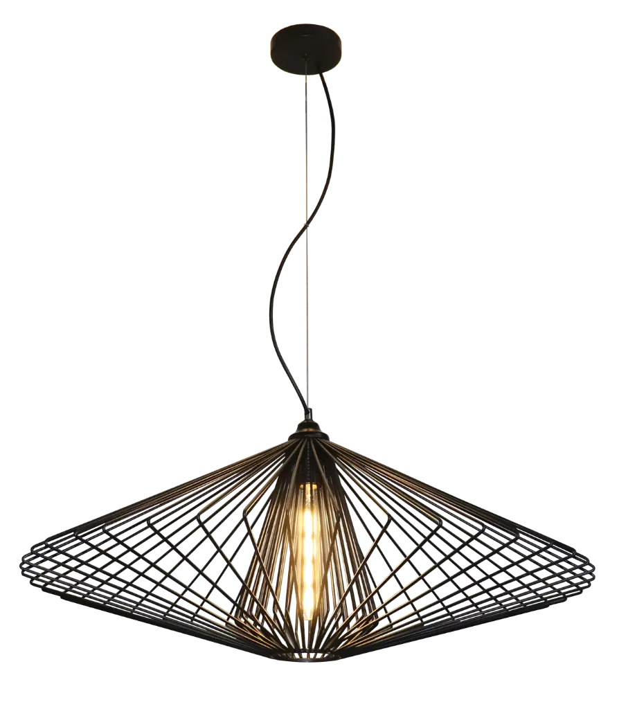 DAXOS 1x E27 pendel zwart Ø80cm