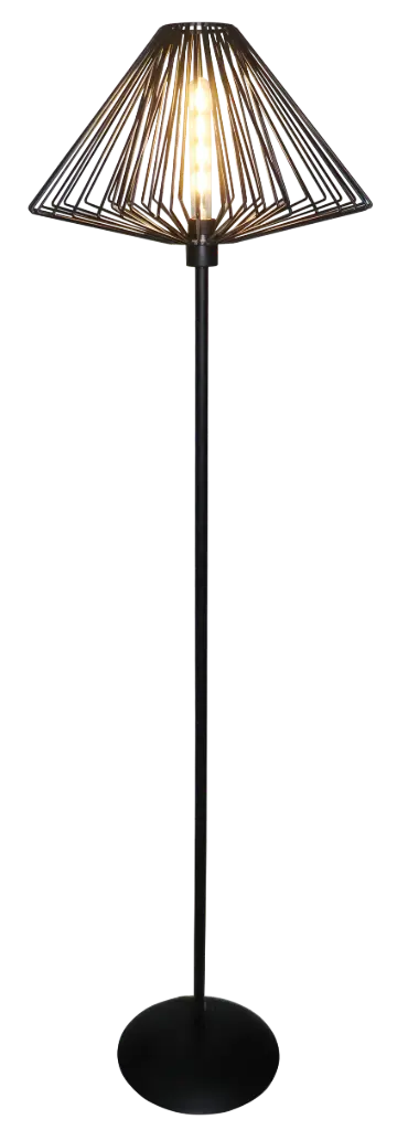 DAXOS 1x E27 vloerlamp zwart