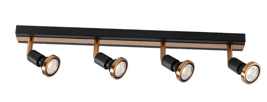 ROBUS 4L bar GU10 LED 5W dim incl. zwart / brons