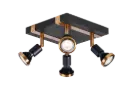 ROBUS 4L sqr GU10 LED 5W dim incl. black / bronze