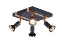 ROBUS 4L sqr GU10 LED 5W dim incl. zwart / brons