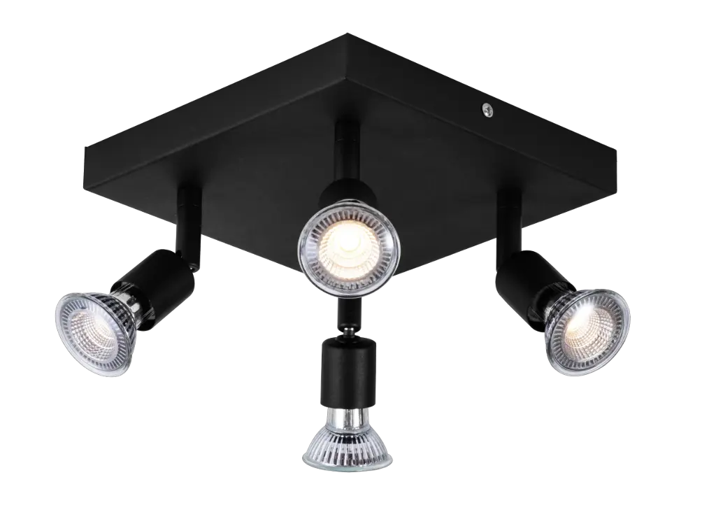 RUNE 4L sqr GU10 LED 4,3W dim incl. zwart