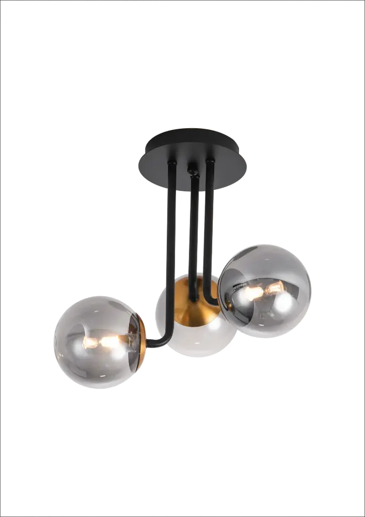 TSURU plafond 3x G9 LED incl. mat zwart/brons