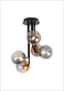 TSURU plafond 5x G9 LED incl. mat zwart/brons