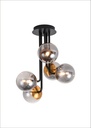 TSURU plafond 5x G9 LED incl. mat zwart/brons