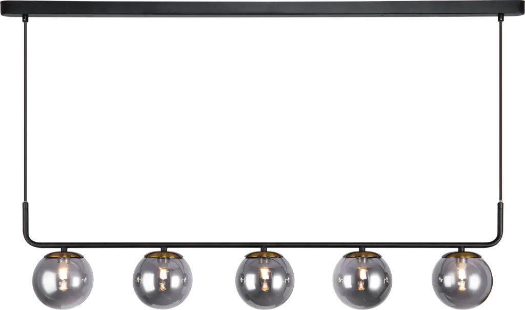TSURU pendel 5x G9 LED incl. mat zwart/brons