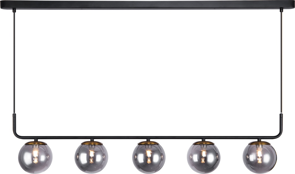 TSURU pendel 5x G9 LED incl. mat zwart/brons