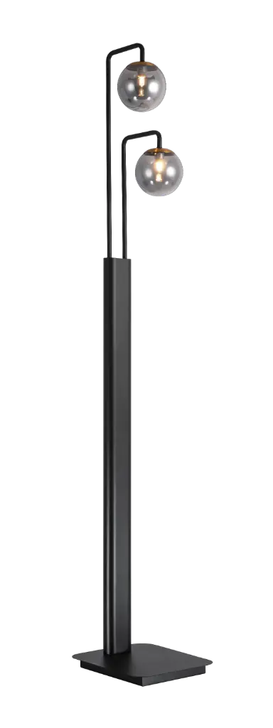 TSURU vloerlamp 2x G9 LED incl. mat zwart/brons dimmer incl.
