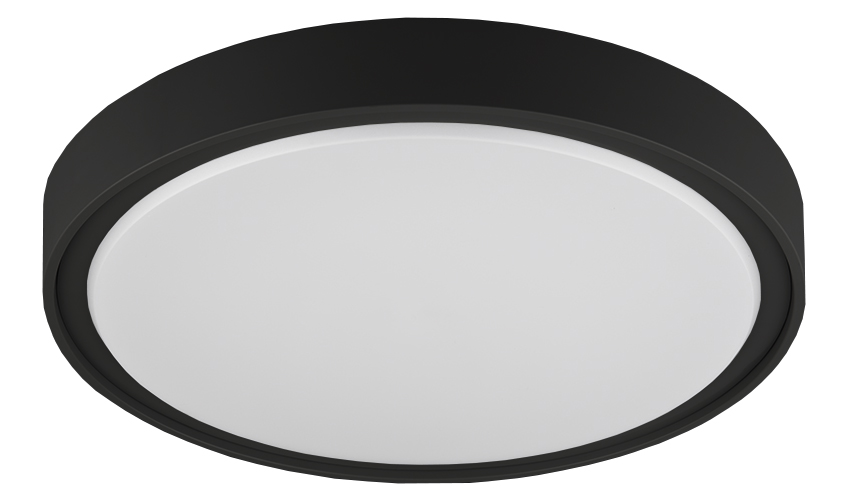 QIJO plafonnier rond zwart SMD LED 2300Lm 17,5W IP65