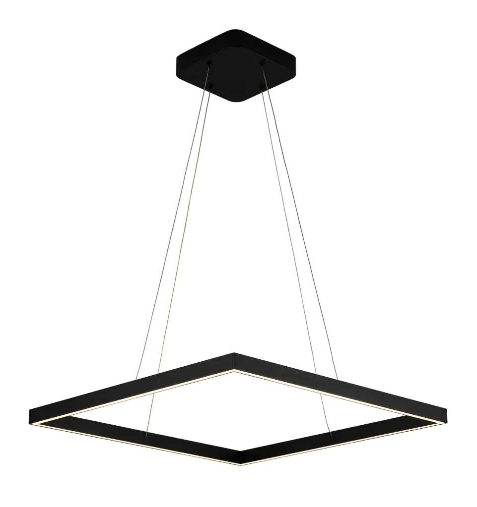 GURI LED pendel 60x60cm 64W 3000K zwart dimbaar