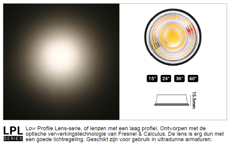 HYBRIZ gen 2 Low profile lens 15°