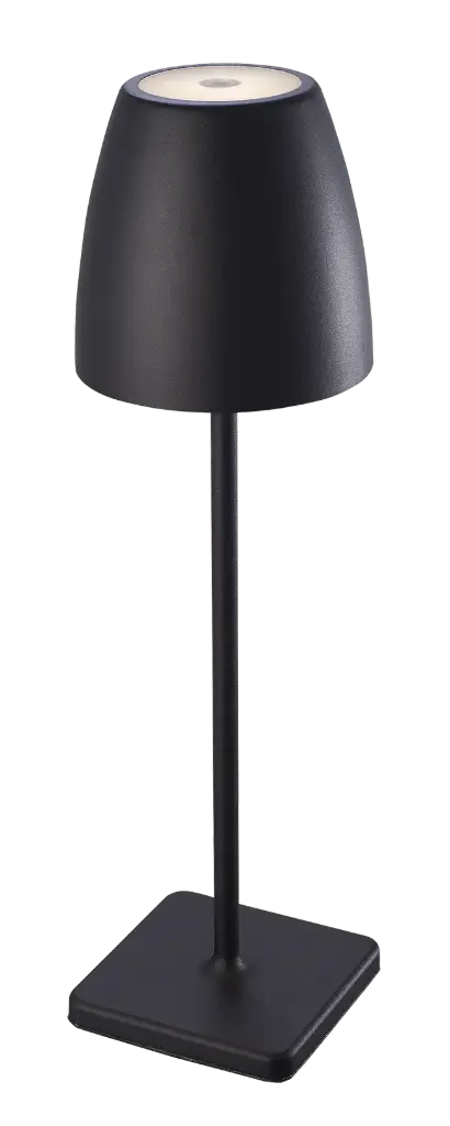 INA 2Watt IP54 tafellamp zwart, draagbaar en oplaadbaar 