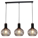 RAGA lustre 3x E27 noir + cuivre