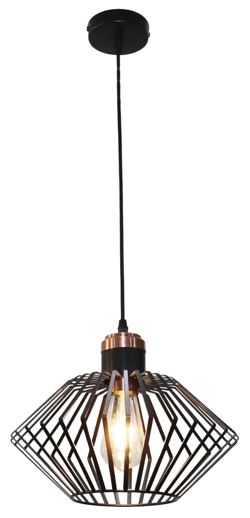 SHURU pendant 1x E27 black + copper