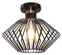 SHURU 1x E27 plafondlamp zwart + koper