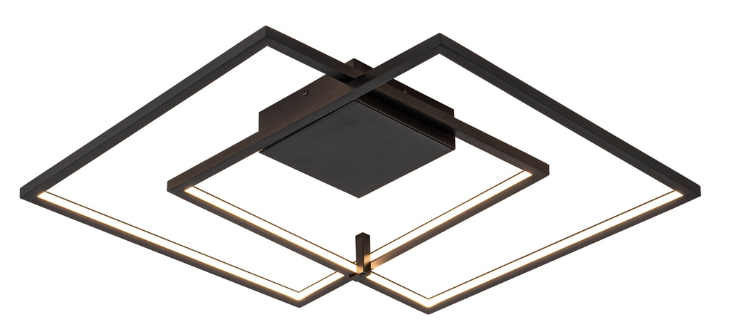 NORI LED 56W 3000K zwart 675x615x60 dimbaar