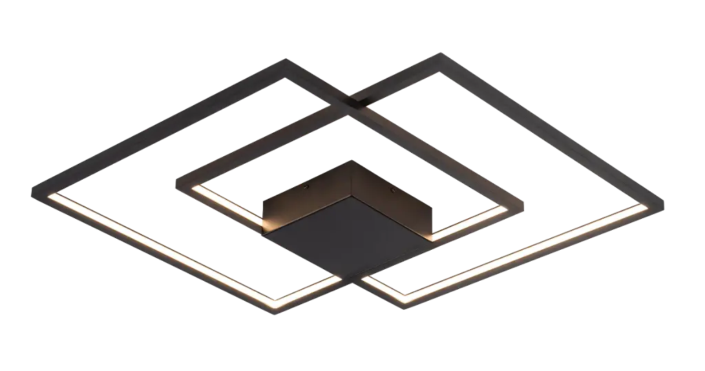 NORI LED 56W 3000K zwart 675x615x60 dimbaar
