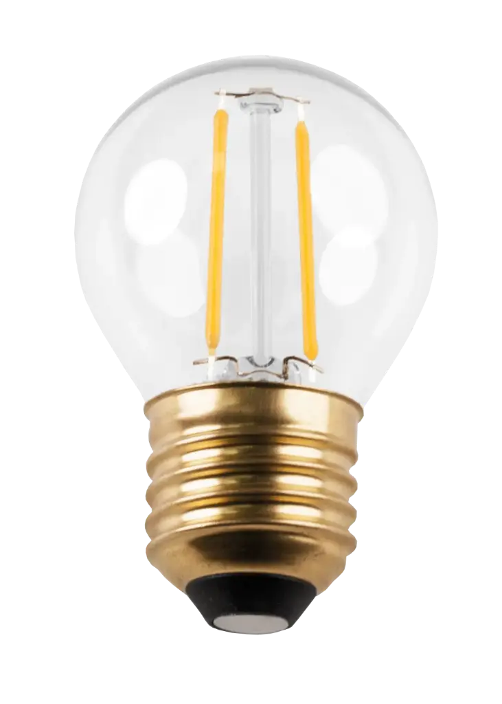 E27 LED Golf G45 2W LED clear 2700K Dimmable